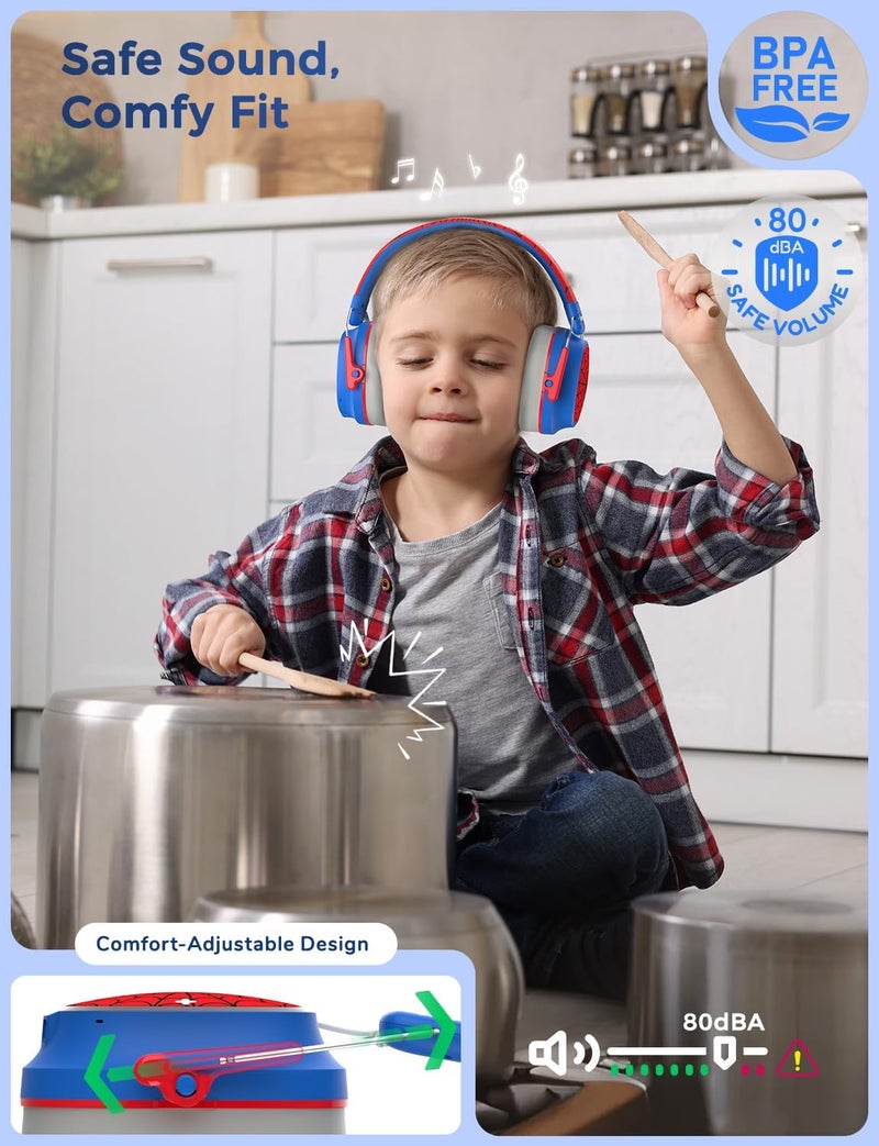 iClever Noise Cancelling Headphones for Kids Adults, Bluetooth Ear Protection with 60H Play Time, Safe Volume 80dBA, Noise Reduction Headphones for Autism Fireworks/Monster Truck, FOCUS - Image 4